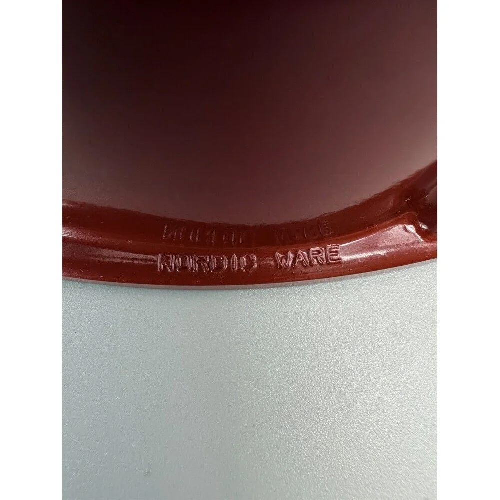 Nordic Ware Rose Bundt Pan Red Cast Aluminum 10 Cup Nonstick Cake Mold USA 9